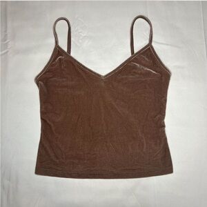 Forever 21 Dusty Pink Crushed Velvet V Neck Camisole